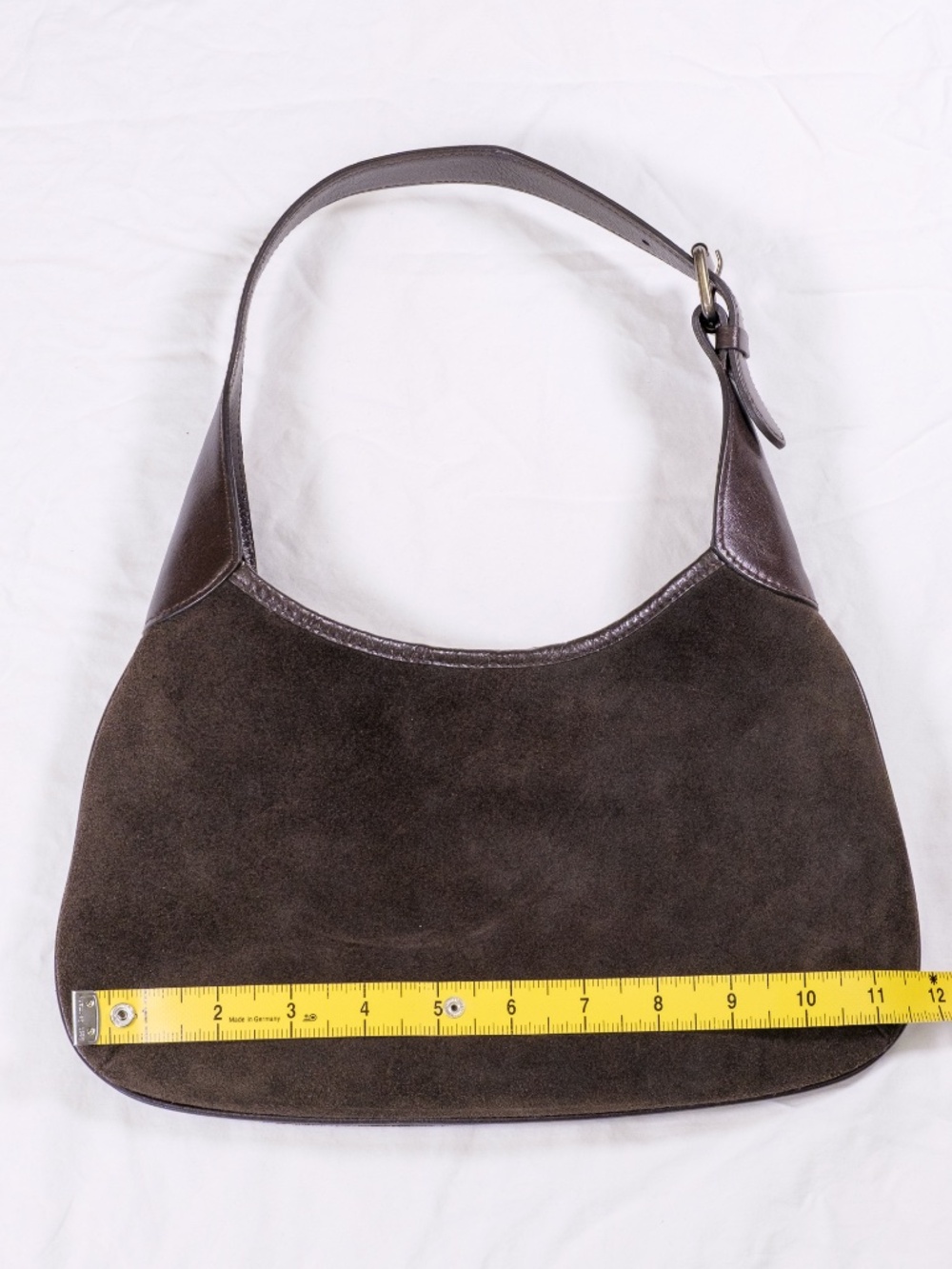 Banana Republic Dark Brown Suede Shoulder Hobo Bag Purse - Picture 5 of 11